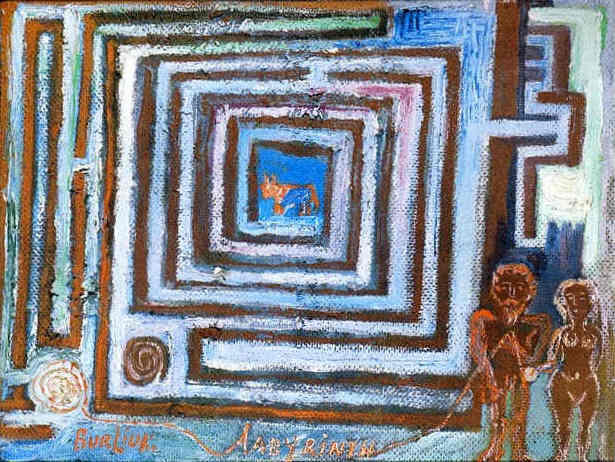 Wikioo.org - The Encyclopedia of Fine Arts - Painting, Artwork by David Davidovich Burliuk - Labyrinth