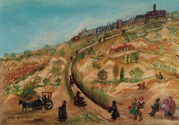 Wikioo.org - The Encyclopedia of Fine Arts - Painting, Artwork by David Davidovich Burliuk - Mount Zion, Israel