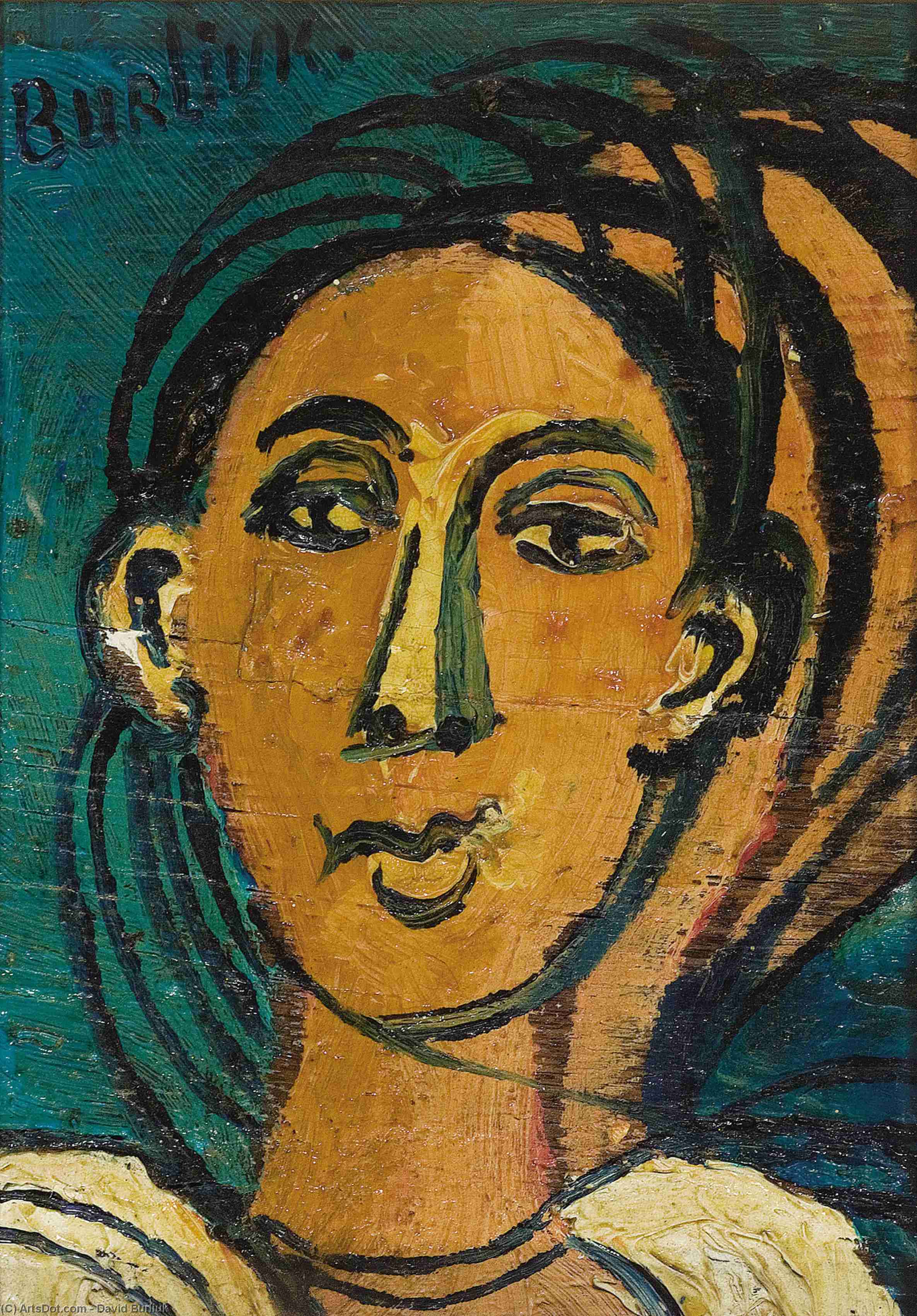 Wikioo.org - The Encyclopedia of Fine Arts - Painting, Artwork by David Davidovich Burliuk - Portrait of woman
