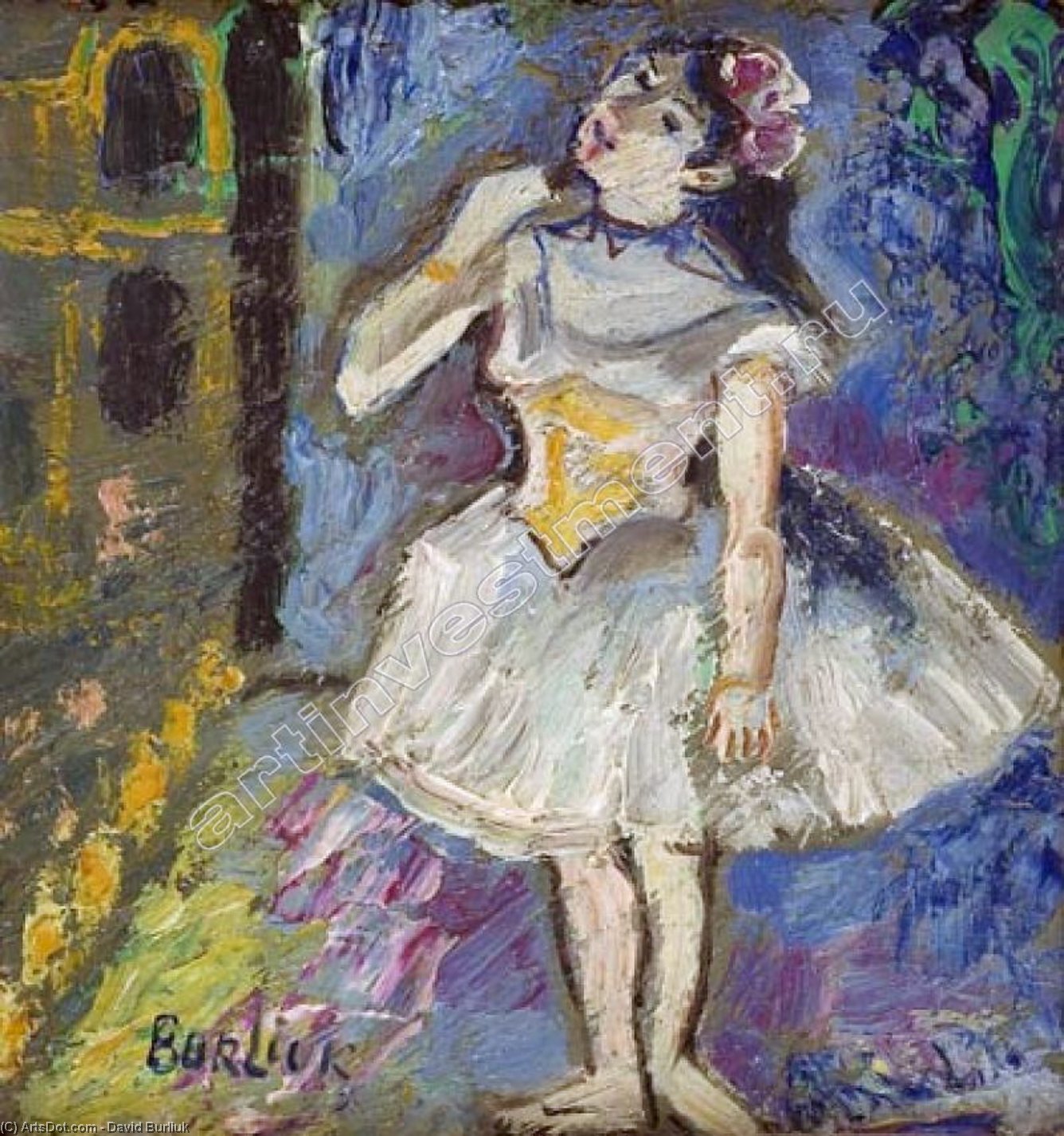 WikiOO.org - Encyclopedia of Fine Arts - Schilderen, Artwork David Davidovich Burliuk - The Ballerina