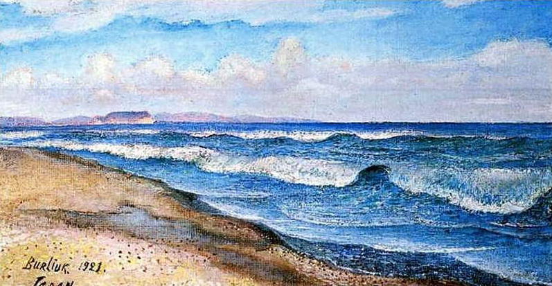 Wikioo.org - สารานุกรมวิจิตรศิลป์ - จิตรกรรม David Davidovich Burliuk - Sea