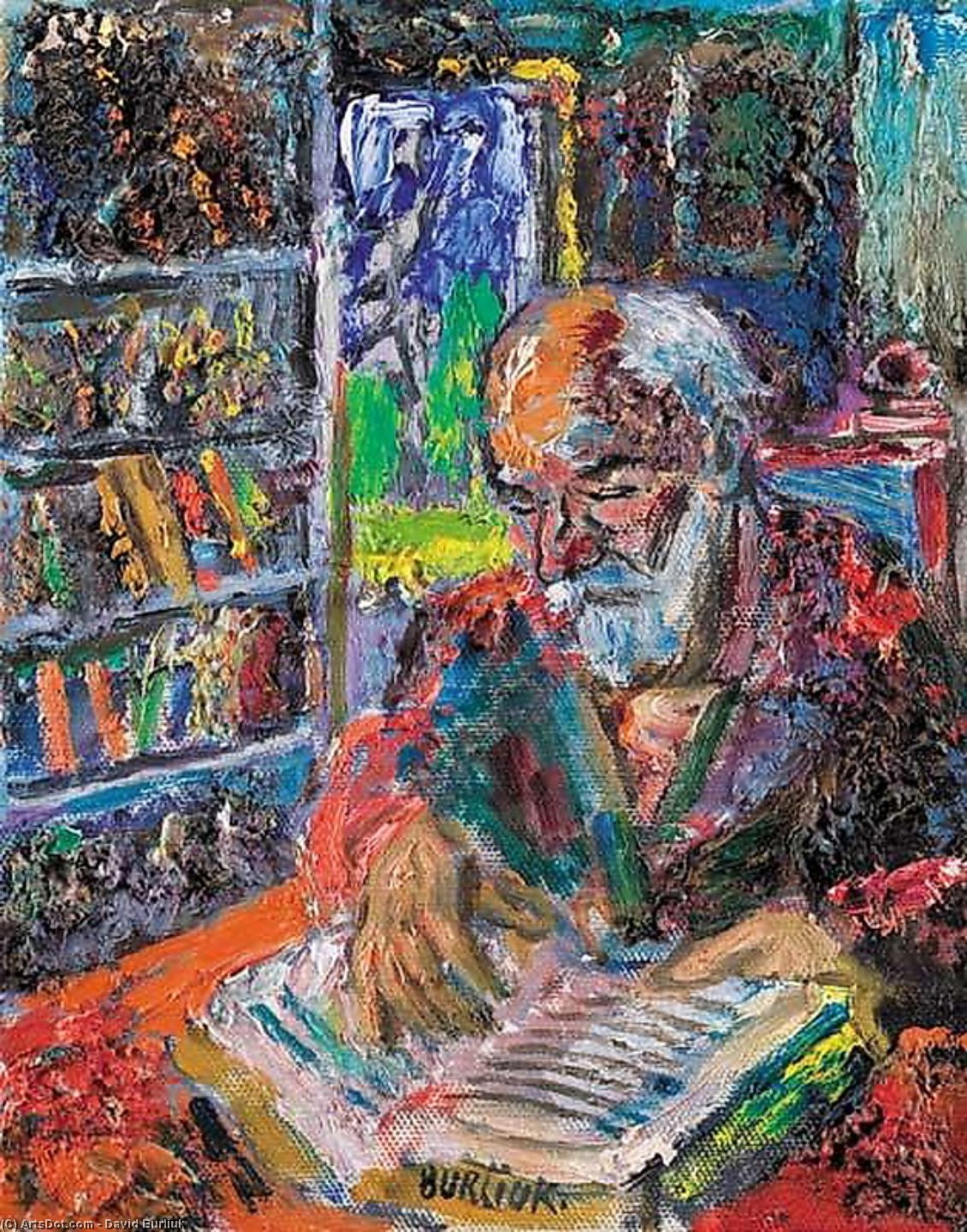 Wikioo.org - The Encyclopedia of Fine Arts - Painting, Artwork by David Davidovich Burliuk - By reading