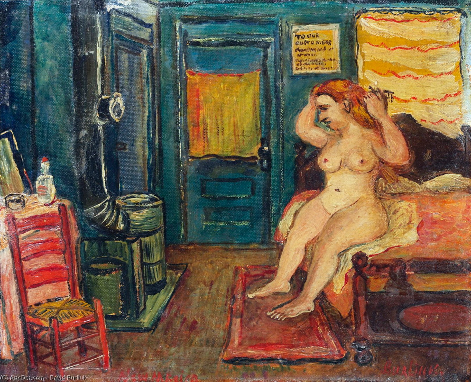 WikiOO.org - Enciclopédia das Belas Artes - Pintura, Arte por David Davidovich Burliuk - Nude