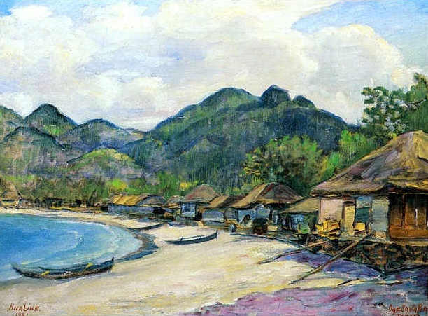 Wikioo.org - The Encyclopedia of Fine Arts - Painting, Artwork by David Davidovich Burliuk - Japanese Village