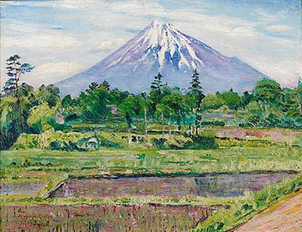 WikiOO.org - Encyclopedia of Fine Arts - Maalaus, taideteos David Davidovich Burliuk - Mount Fuji
