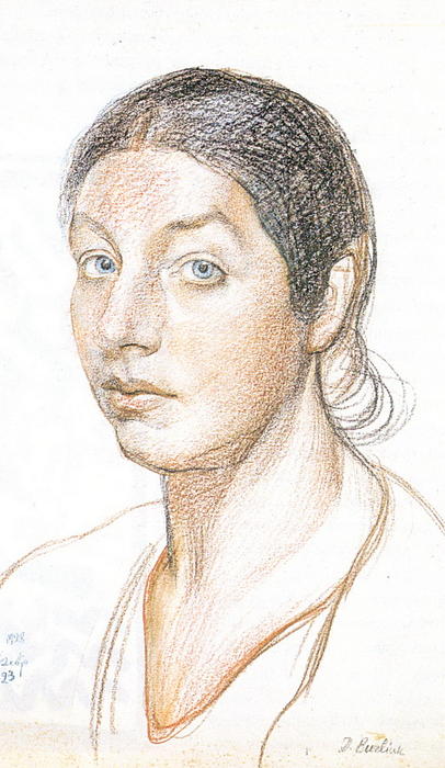 Wikioo.org - The Encyclopedia of Fine Arts - Painting, Artwork by David Davidovich Burliuk - Marusia (Portrait of the Artist's Wife)