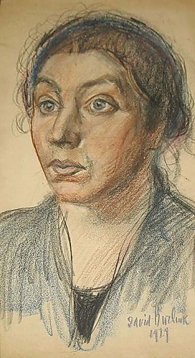 Wikioo.org - The Encyclopedia of Fine Arts - Painting, Artwork by David Davidovich Burliuk - Portrait of artist's wife
