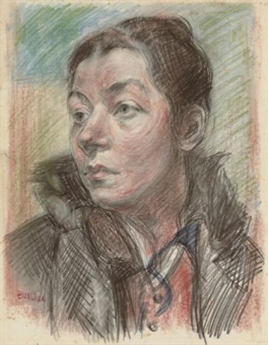 Wikioo.org - The Encyclopedia of Fine Arts - Painting, Artwork by David Davidovich Burliuk - Portrait of Marusia Burliuk