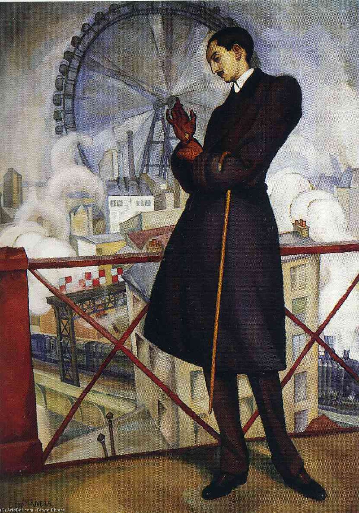 Wikioo.org - The Encyclopedia of Fine Arts - Painting, Artwork by Diego Rivera - Portrait of the Adolfo Best Maugard