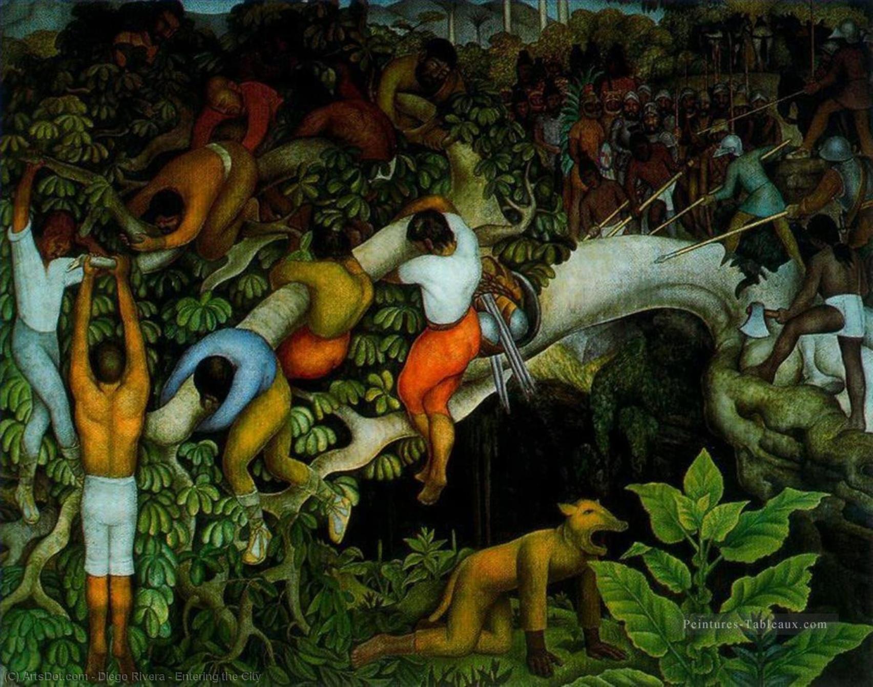 Wikioo.org - The Encyclopedia of Fine Arts - Painting, Artwork by Diego Rivera - Entering the City