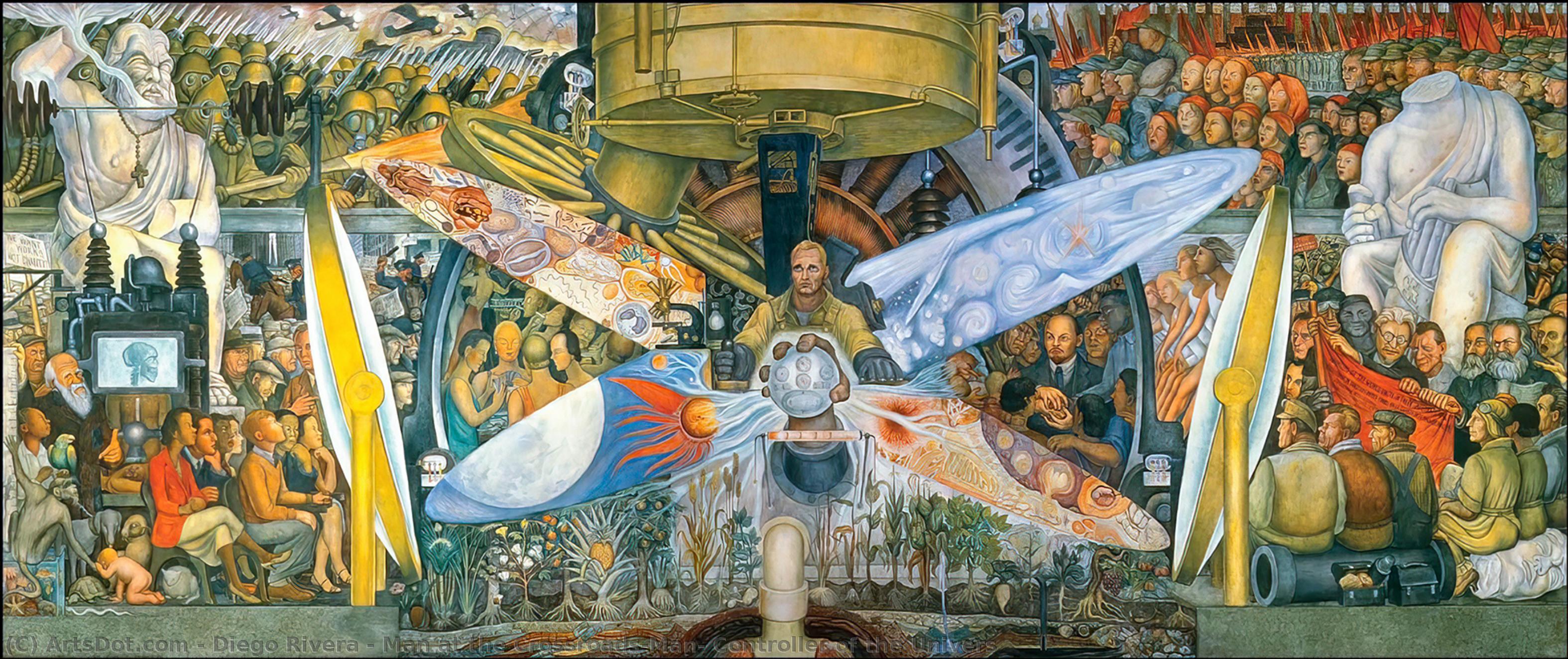 Wikioo.org - The Encyclopedia of Fine Arts - Painting, Artwork by Diego Rivera - Man at the Crossroads/Man, Controller of the Univers