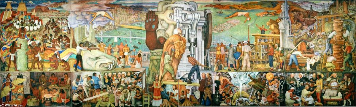 Wikioo.org – La Enciclopedia de las Bellas Artes - Pintura, Obras de arte de Diego Rivera - Unidad Panamericana