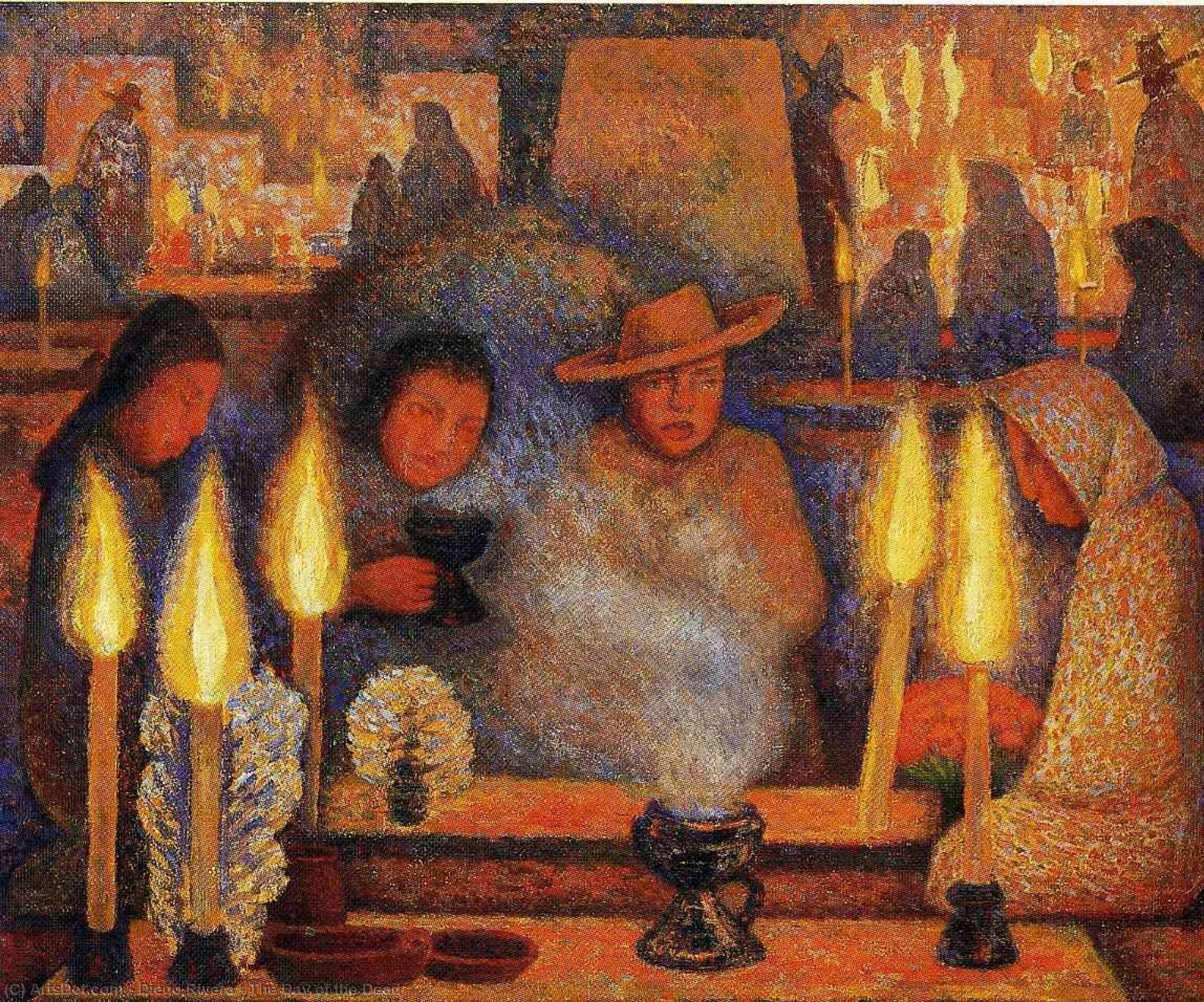 Wikioo.org – L'Encyclopédie des Beaux Arts - Peinture, Oeuvre de Diego Rivera - la journée de l' mort