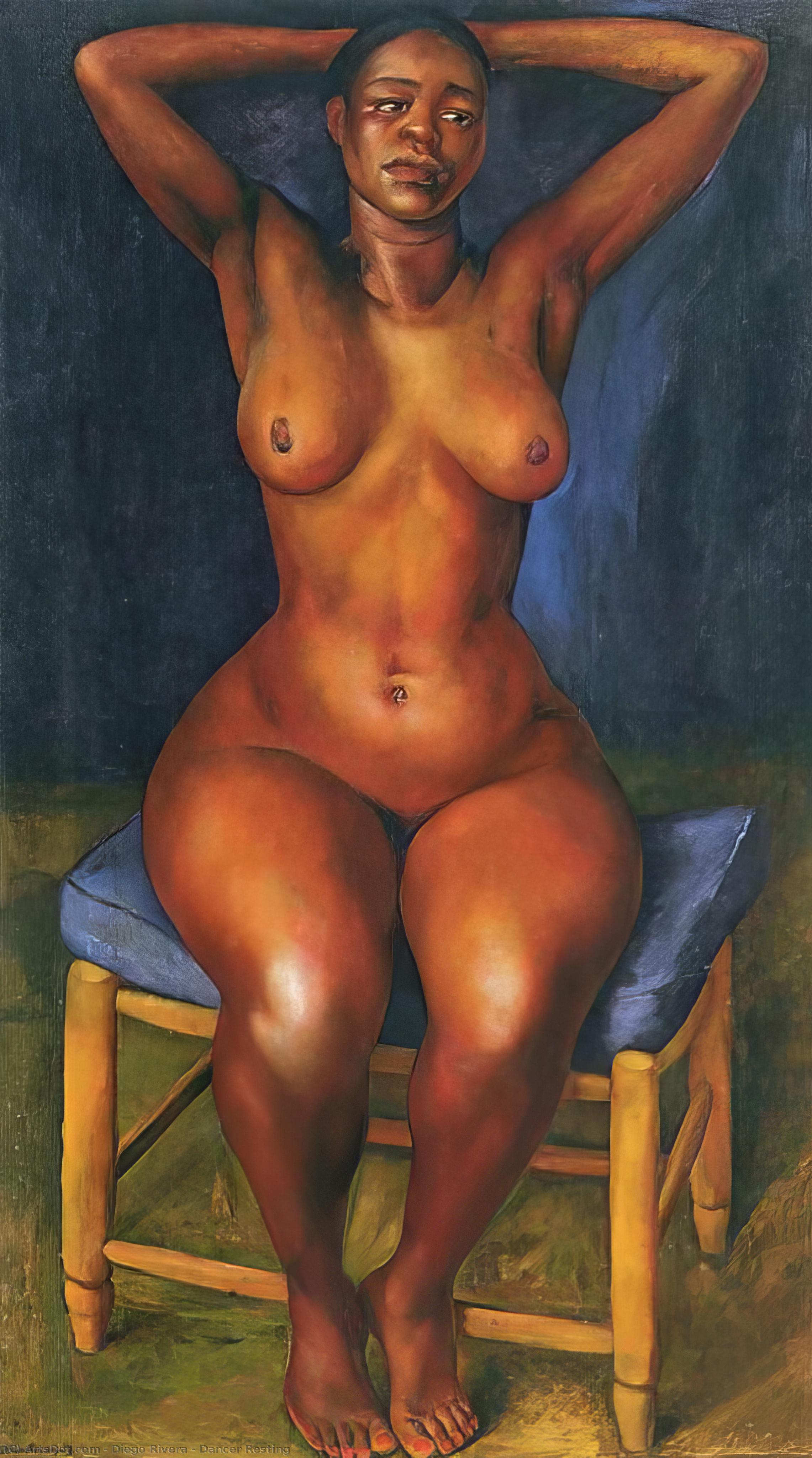 Wikioo.org – La Enciclopedia de las Bellas Artes - Pintura, Obras de arte de Diego Rivera - bailarina descanso