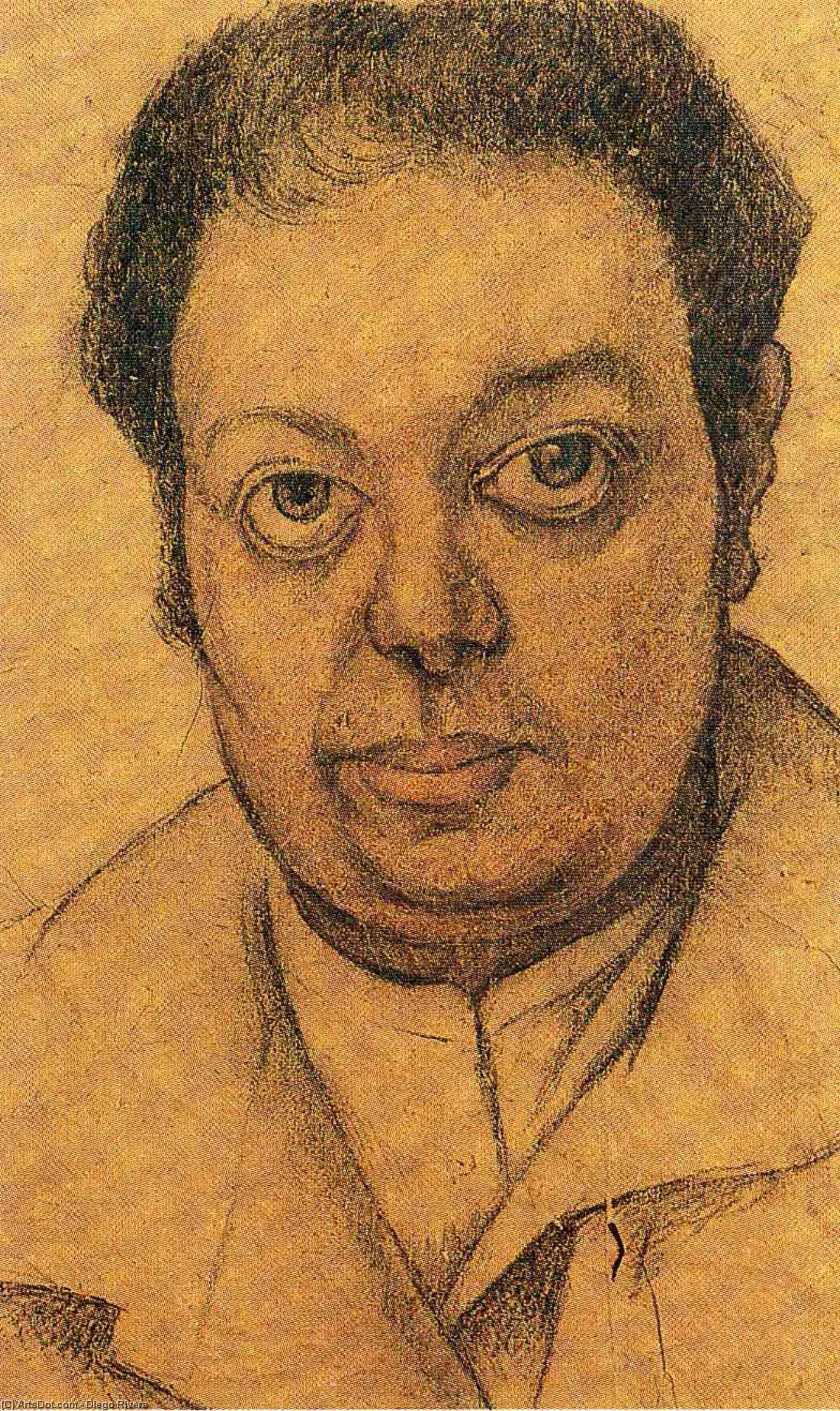 Wikioo.org – L'Encyclopédie des Beaux Arts - Peinture, Oeuvre de Diego Rivera - autoportrait