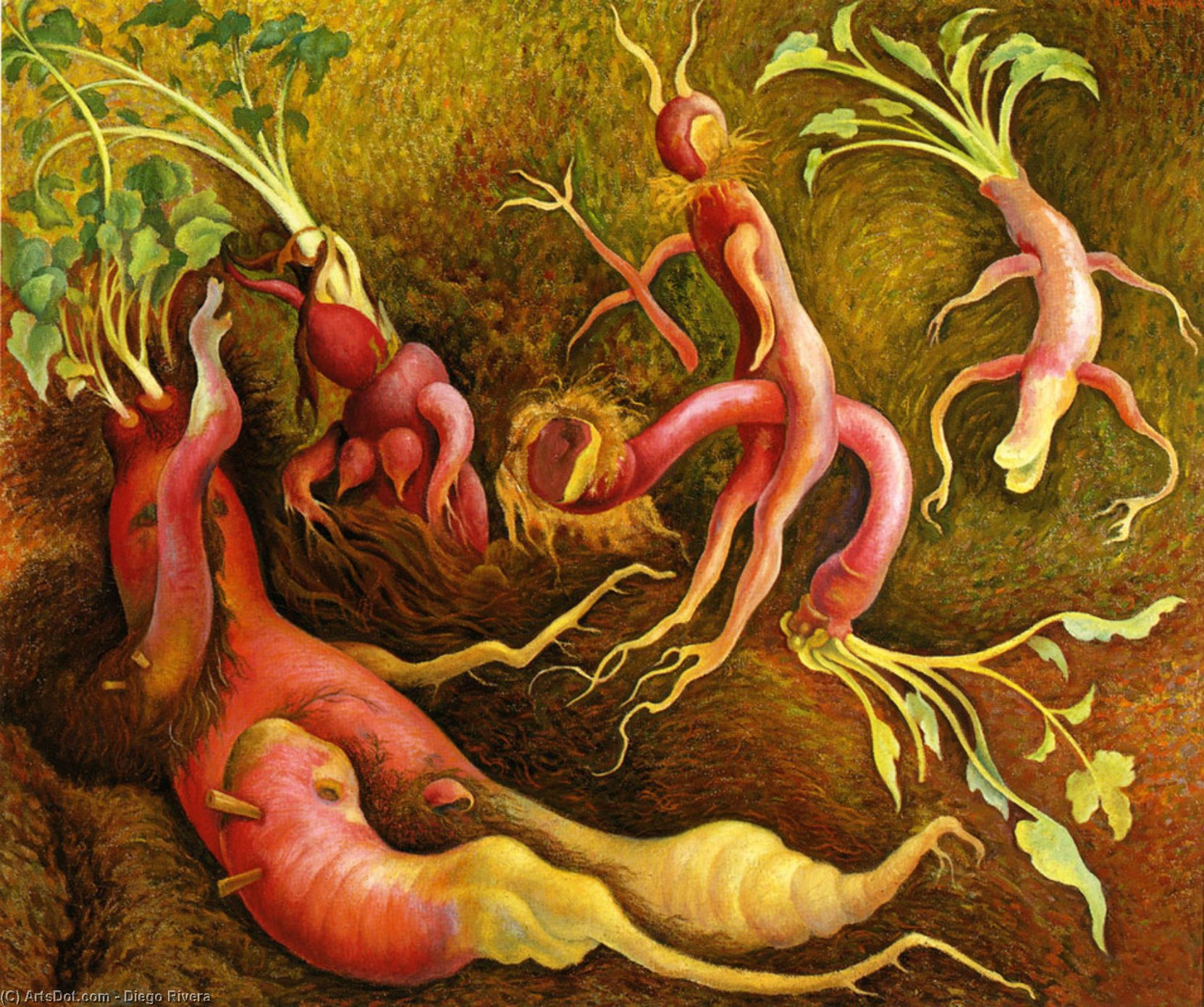 Wikoo.org - موسوعة الفنون الجميلة - اللوحة، العمل الفني Diego Rivera - The Tenptations of Saint Antony