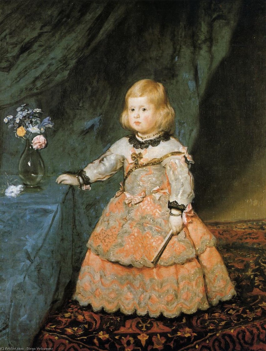 WikiOO.org - Εγκυκλοπαίδεια Καλών Τεχνών - Ζωγραφική, έργα τέχνης Diego Velazquez - The Infanta Margarita Teresa of Spain in a Red Dress