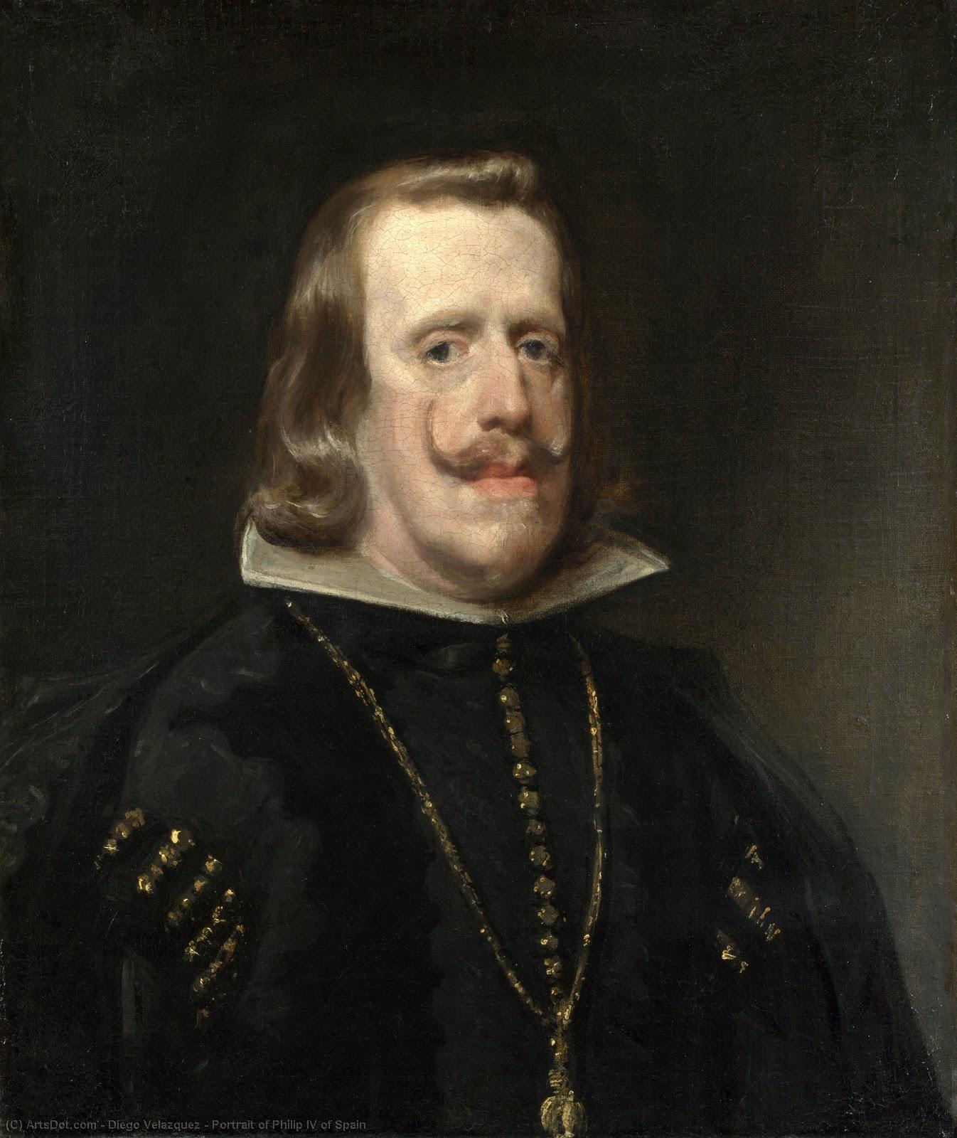 Wikioo.org - The Encyclopedia of Fine Arts - Painting, Artwork by Diego Velazquez - Portrait of Philip IV of Spain