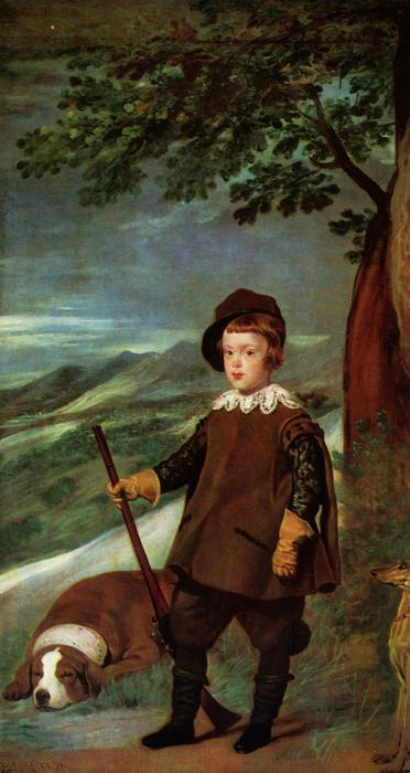 Wikioo.org - The Encyclopedia of Fine Arts - Painting, Artwork by Diego Velazquez - Prince Balthasar Carlos dressed as a Hunter