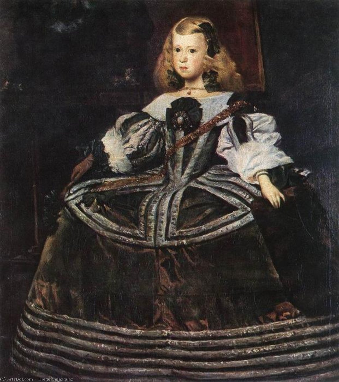 Wikioo.org - Die Enzyklopädie bildender Kunst - Malerei, Kunstwerk von Diego Velazquez - Portrait der Infantin Margarita