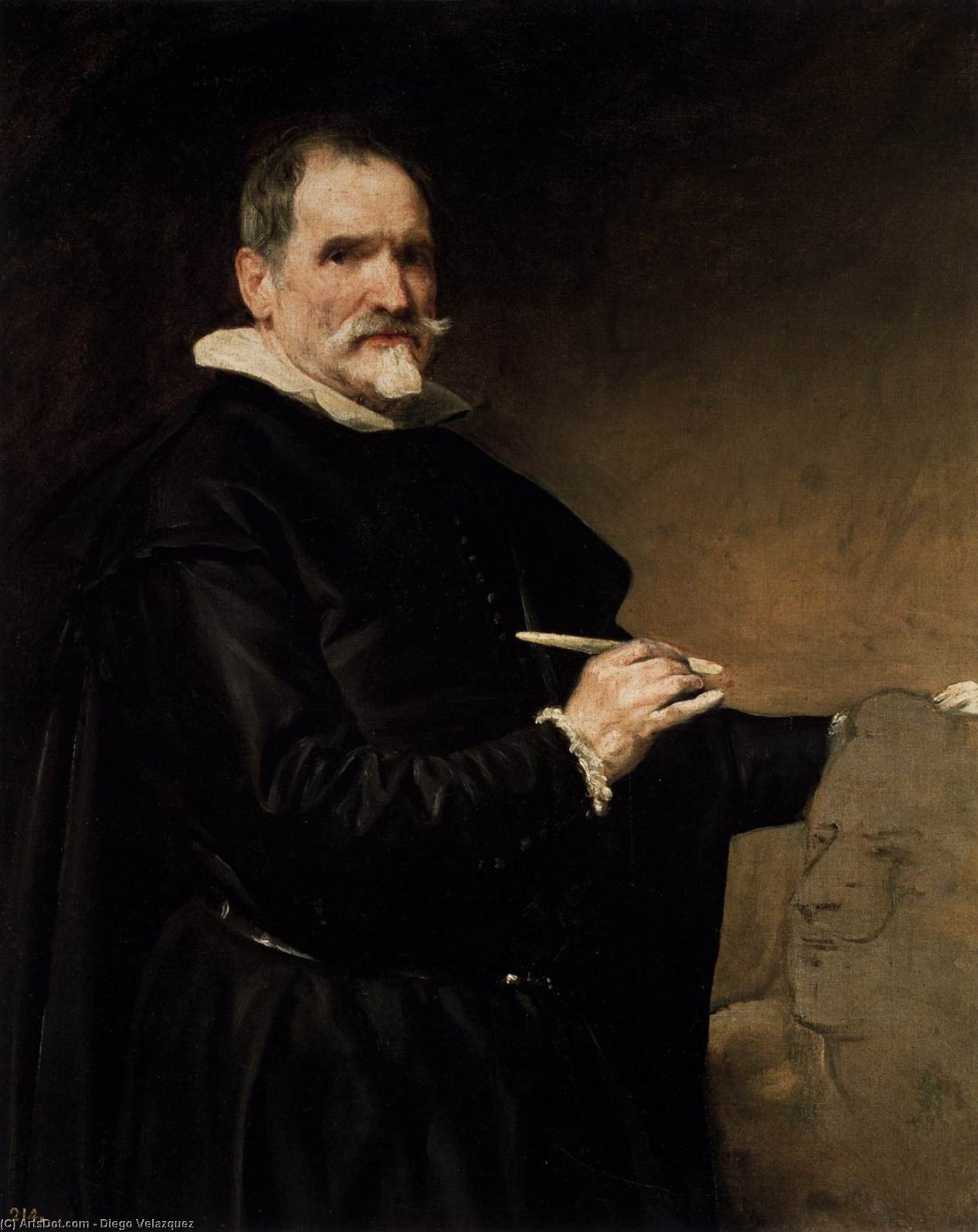Wikioo.org - The Encyclopedia of Fine Arts - Painting, Artwork by Diego Velazquez - Portrait of the Sculptor, Juan Martinez Montanes
