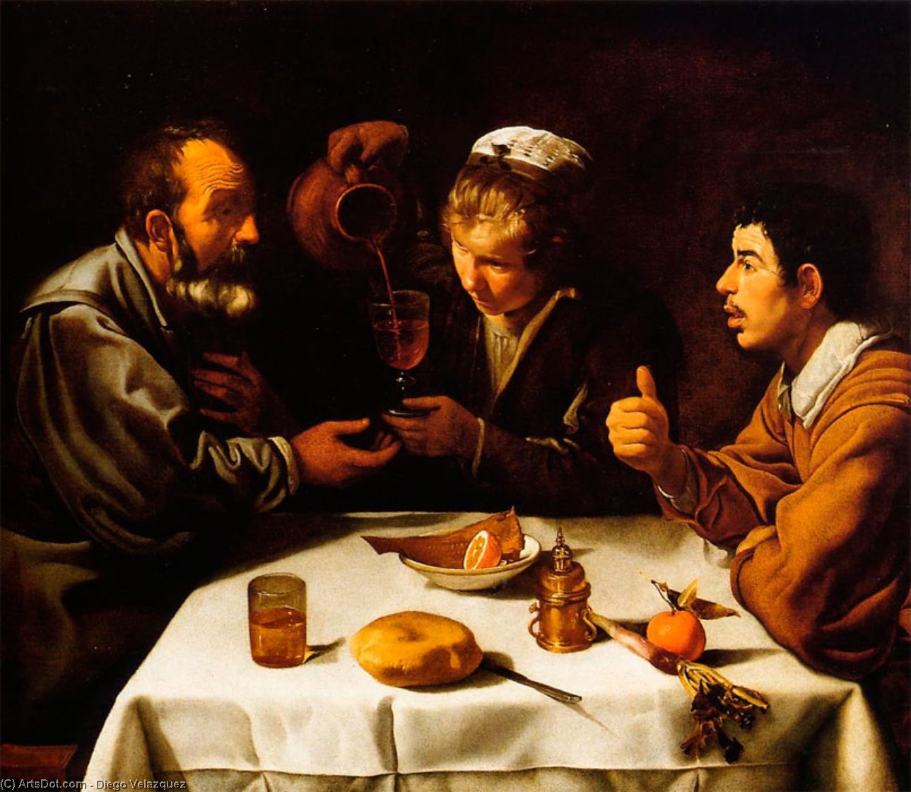 WikiOO.org - Εγκυκλοπαίδεια Καλών Τεχνών - Ζωγραφική, έργα τέχνης Diego Velazquez - The Lunch
