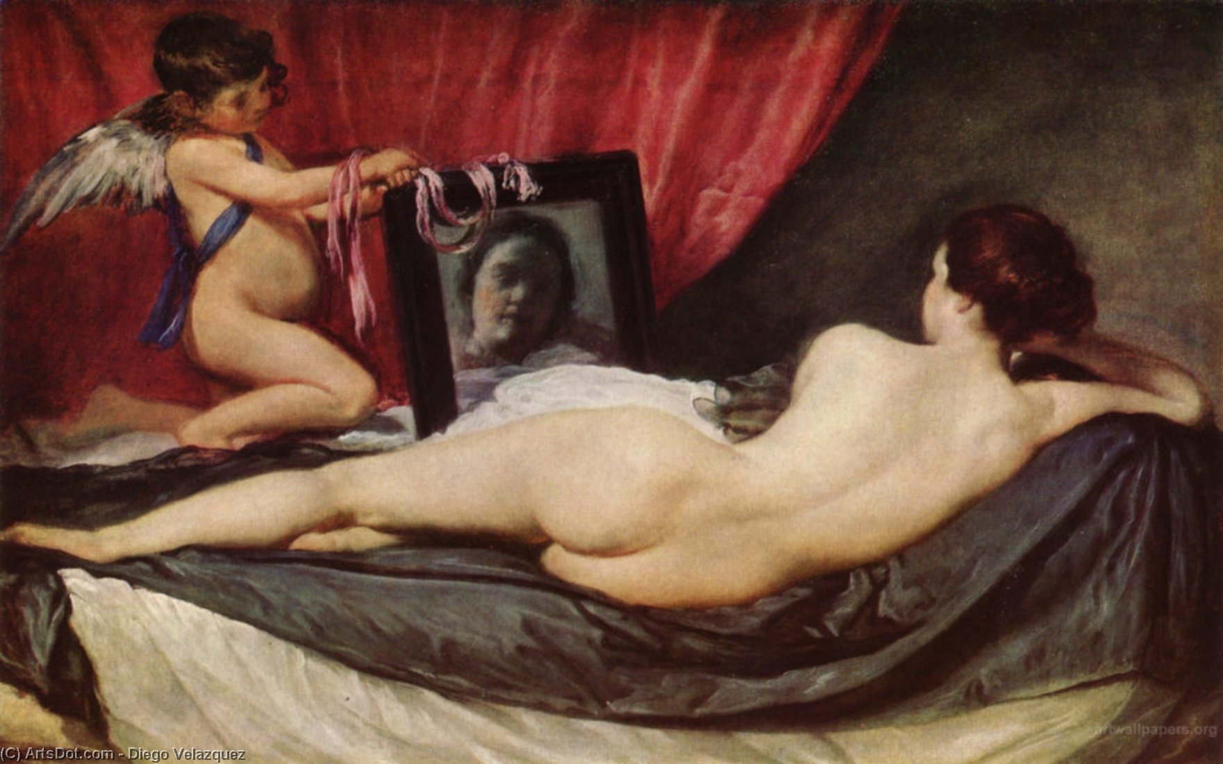 Wikioo.org – La Enciclopedia de las Bellas Artes - Pintura, Obras de arte de Diego Velazquez - La Venus del espejo