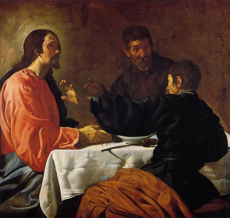 Wikioo.org - Bách khoa toàn thư về mỹ thuật - Vẽ tranh, Tác phẩm nghệ thuật Diego Velazquez - Supper at Emmaus