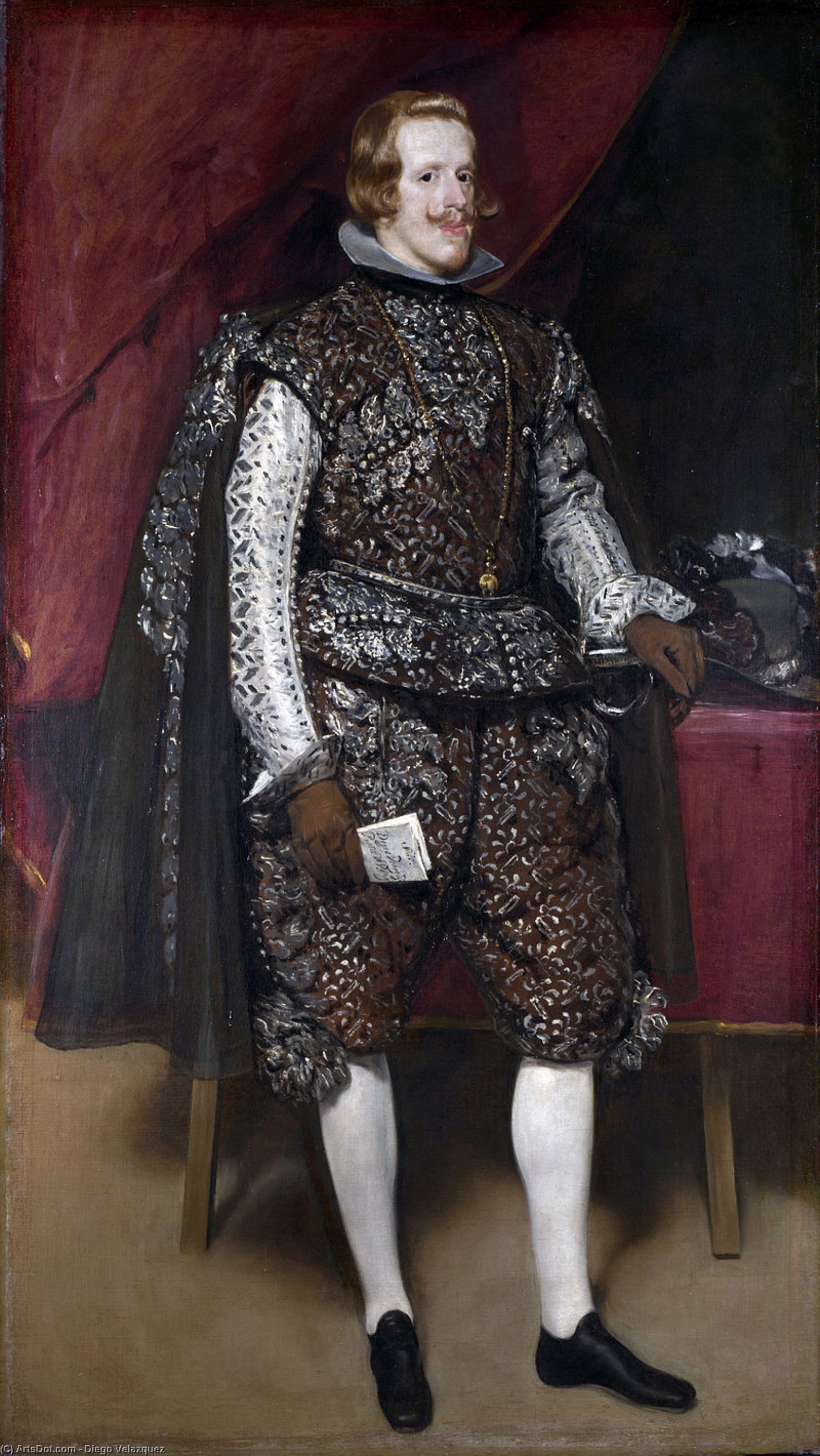 Wikioo.org - The Encyclopedia of Fine Arts - Painting, Artwork by Diego Velazquez - Philip IV of Spain in Brown and Silver