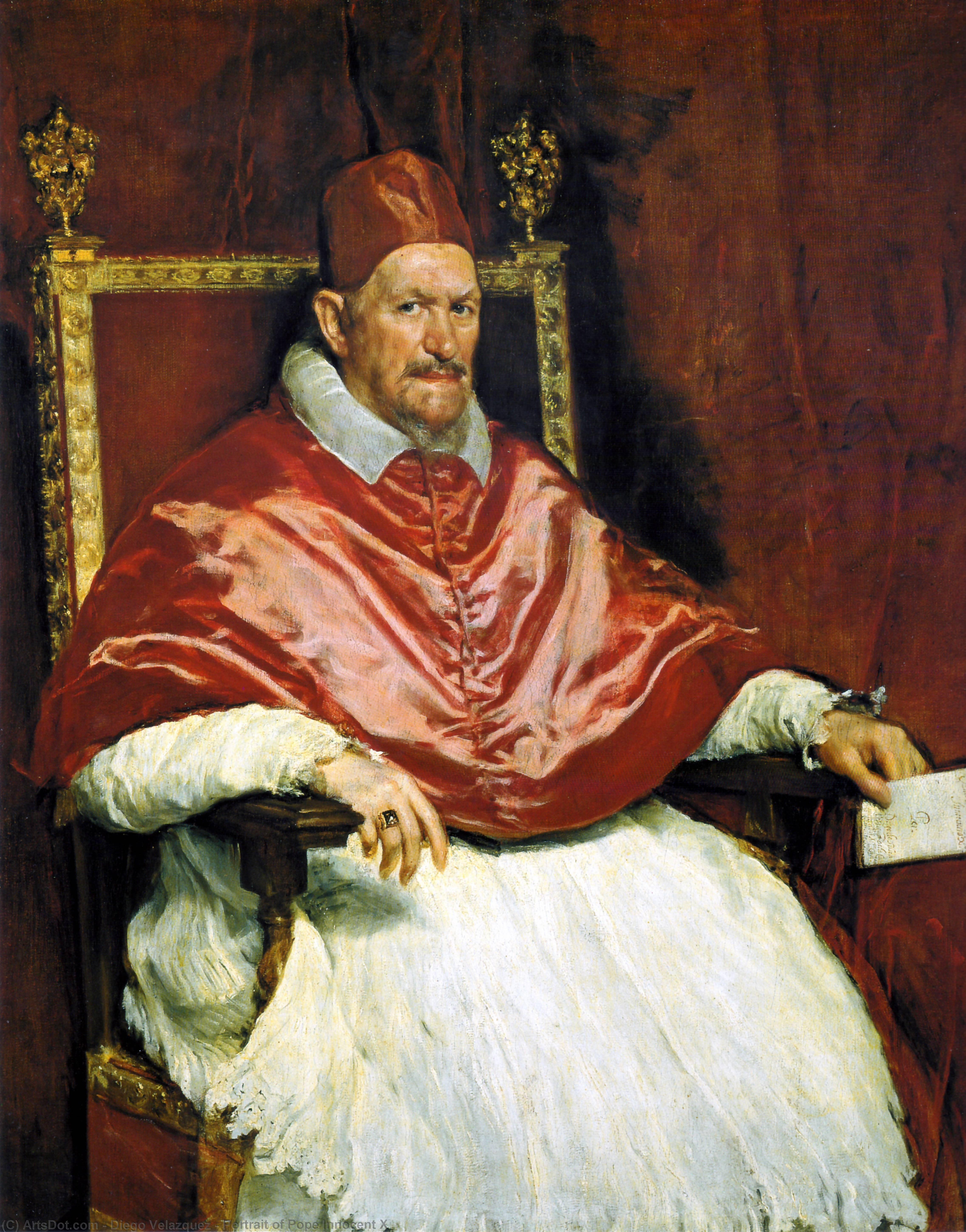 Wikioo.org - Bách khoa toàn thư về mỹ thuật - Vẽ tranh, Tác phẩm nghệ thuật Diego Velazquez - Portrait of Pope Innocent X