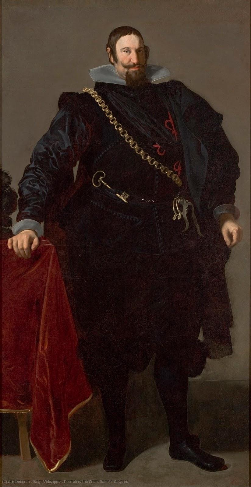 Wikoo.org - موسوعة الفنون الجميلة - اللوحة، العمل الفني Diego Velazquez - Portrait of the Count Duke of Olivares