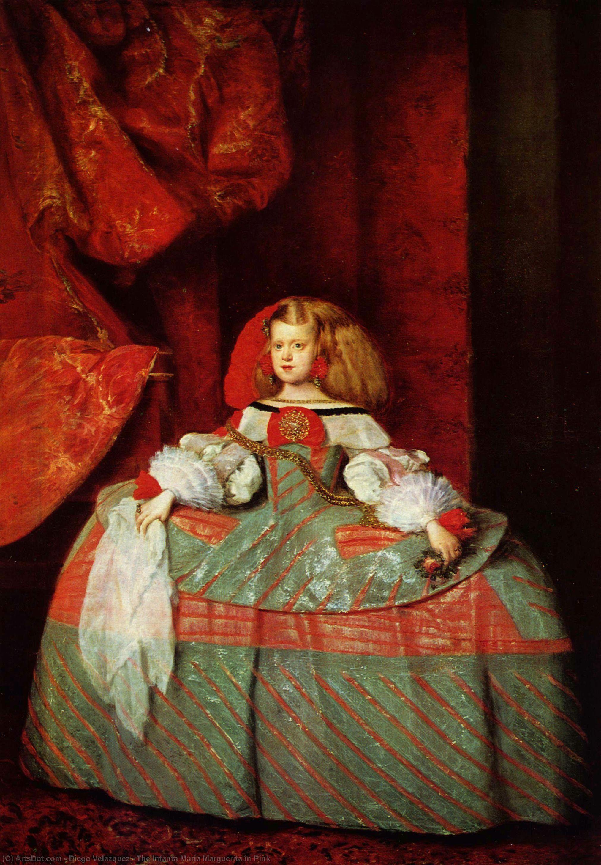 Wikioo.org - Die Enzyklopädie bildender Kunst - Malerei, Kunstwerk von Diego Velazquez - Der Infanta Maria Marguerita im Rosa
