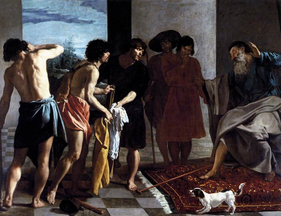 Wikioo.org - The Encyclopedia of Fine Arts - Painting, Artwork by Diego Velazquez - Joseph's Bloody Coat Brough to Jacob