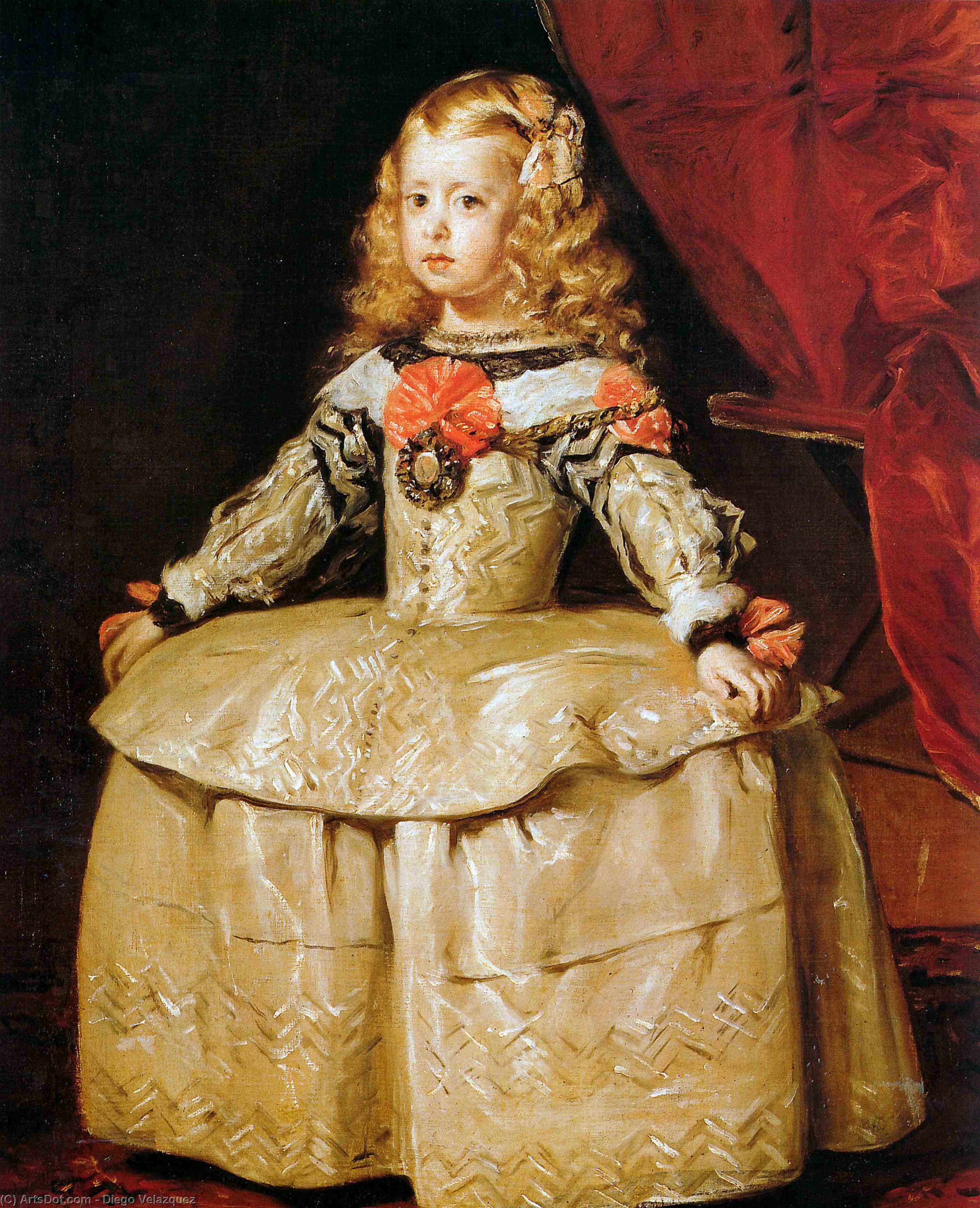 WikiOO.org - Εγκυκλοπαίδεια Καλών Τεχνών - Ζωγραφική, έργα τέχνης Diego Velazquez - Portrait of the Infanta Margarita Aged Five