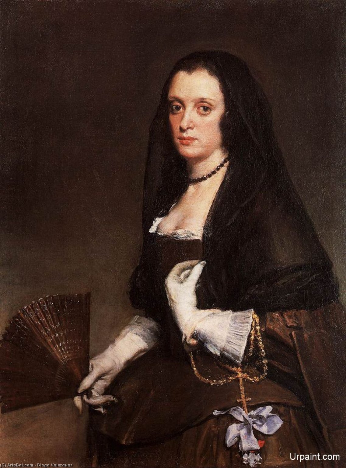 Wikioo.org - The Encyclopedia of Fine Arts - Painting, Artwork by Diego Velazquez - The Lady with a Fan