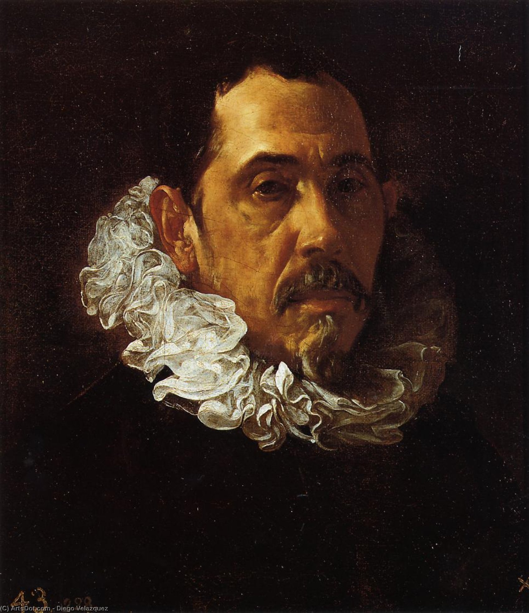 Wikioo.org - The Encyclopedia of Fine Arts - Painting, Artwork by Diego Velazquez - Portrait of a Man with a Goatee