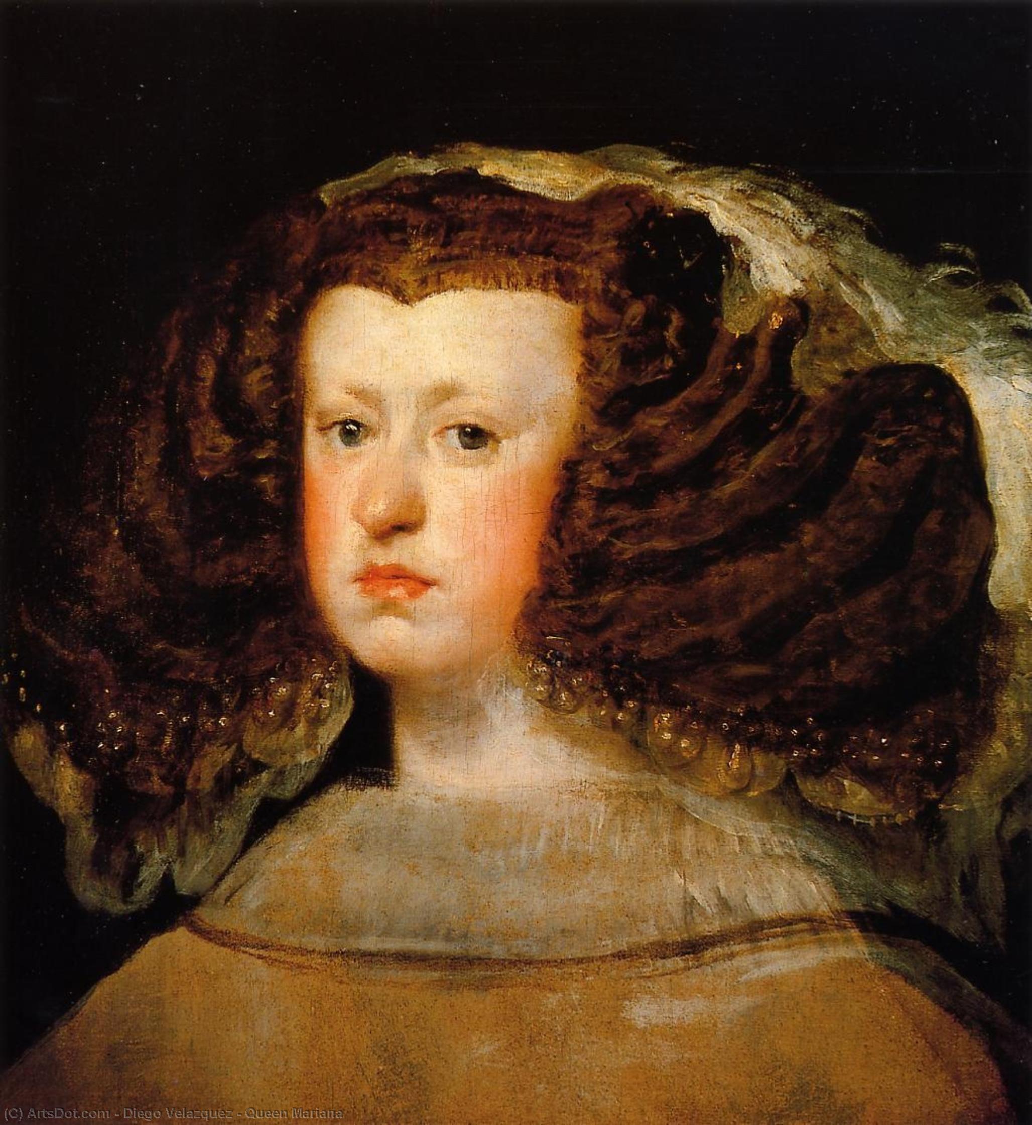 WikiOO.org - Encyclopedia of Fine Arts - Maleri, Artwork Diego Velazquez - Queen Mariana