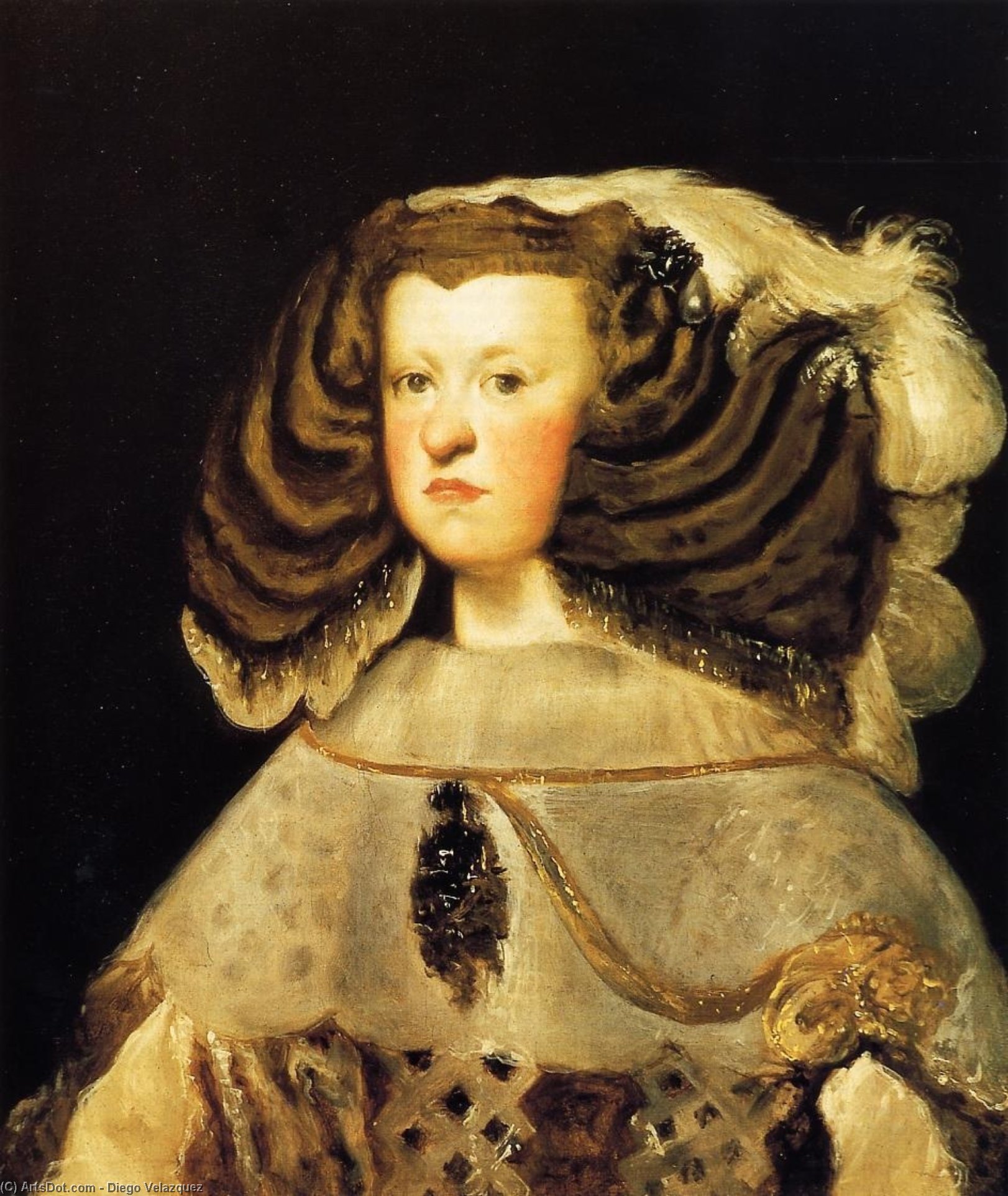 Wikioo.org - The Encyclopedia of Fine Arts - Painting, Artwork by Diego Velazquez - Queen Mariana