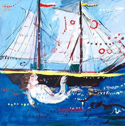 WikiOO.org - Енциклопедія образотворчого мистецтва - Живопис, Картини
 Dimitris Mytaras - Boat and mermaid