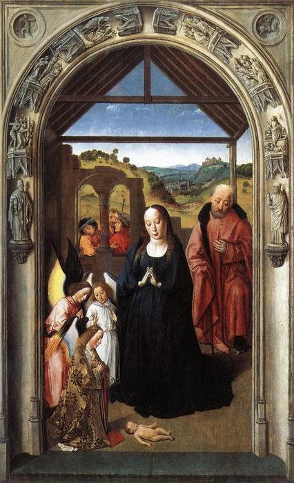 Wikioo.org - The Encyclopedia of Fine Arts - Painting, Artwork by Dierec Bouts - Nativity (Polyptych of the Virgin, the wing)