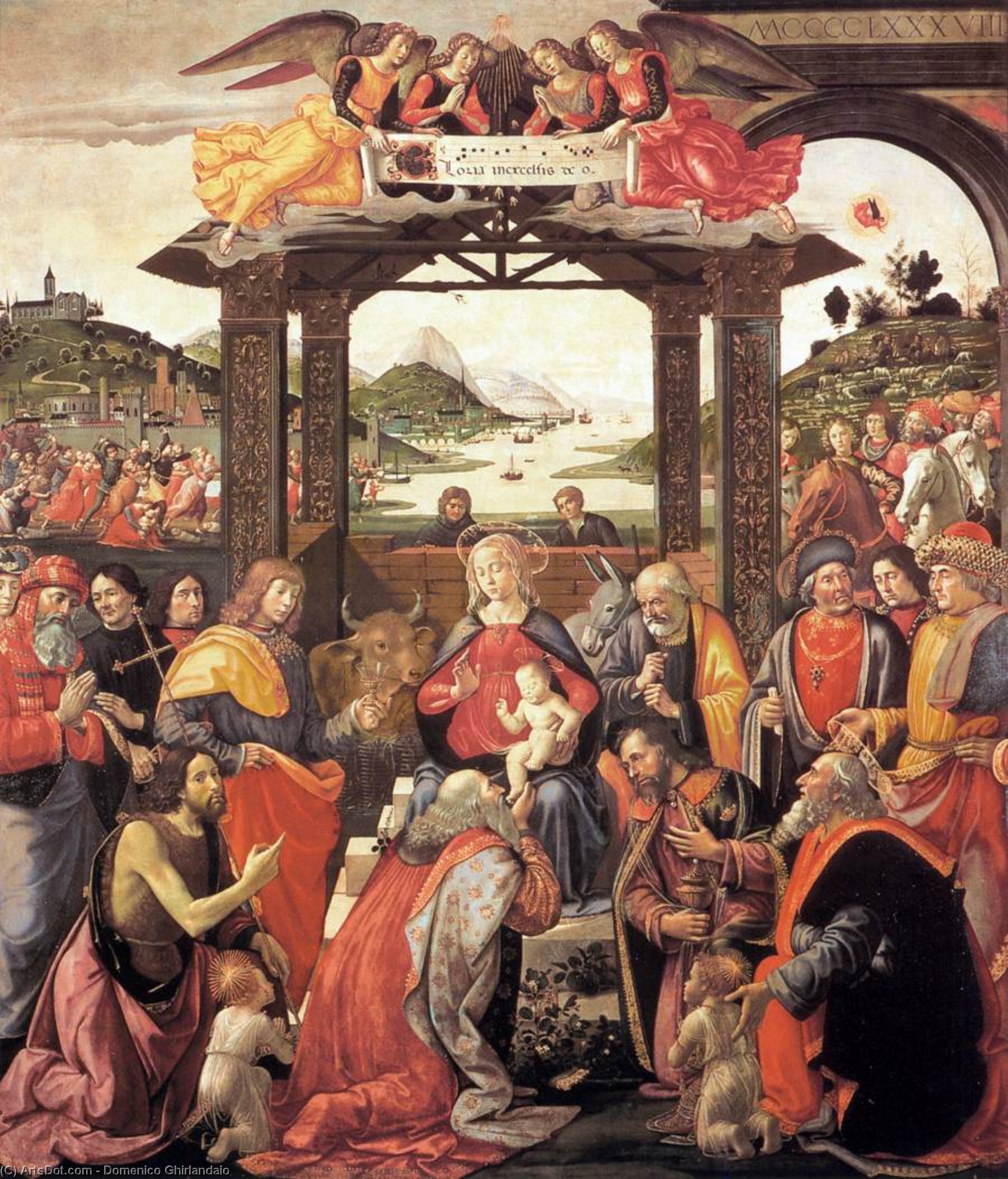 Wikioo.org - The Encyclopedia of Fine Arts - Painting, Artwork by Domenico Ghirlandaio - The Adoration of the Magi