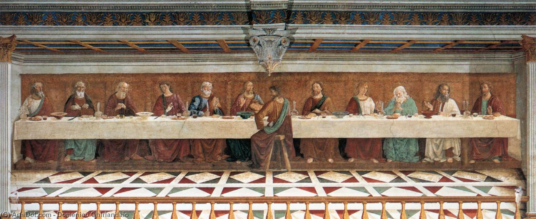Wikioo.org – L'Enciclopedia delle Belle Arti - Pittura, Opere di Domenico Ghirlandaio - L Ultima Cena