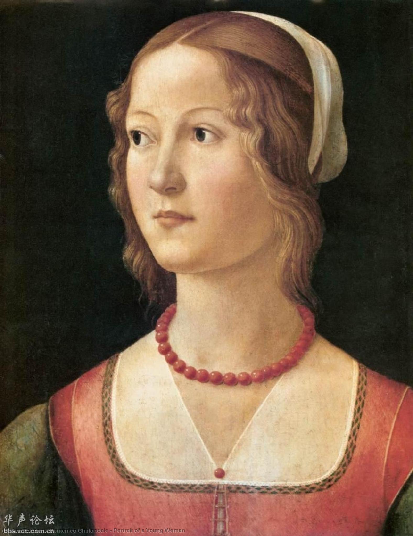 Wikioo.org - The Encyclopedia of Fine Arts - Painting, Artwork by Domenico Ghirlandaio - Portrait of a Young Woman