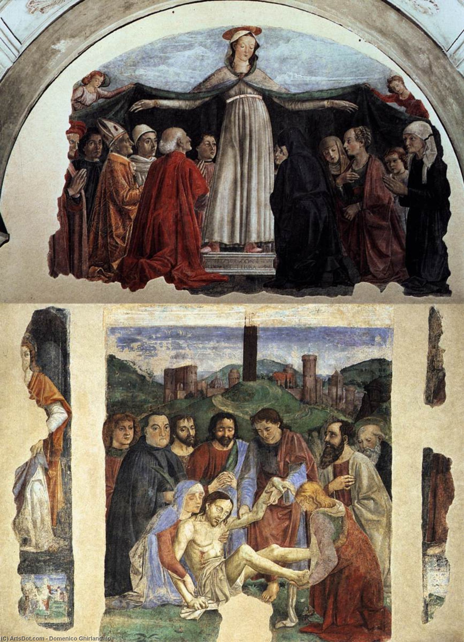 WikiOO.org - אנציקלופדיה לאמנויות יפות - ציור, יצירות אמנות Domenico Ghirlandaio - Madonna of Mercy and Lamentation