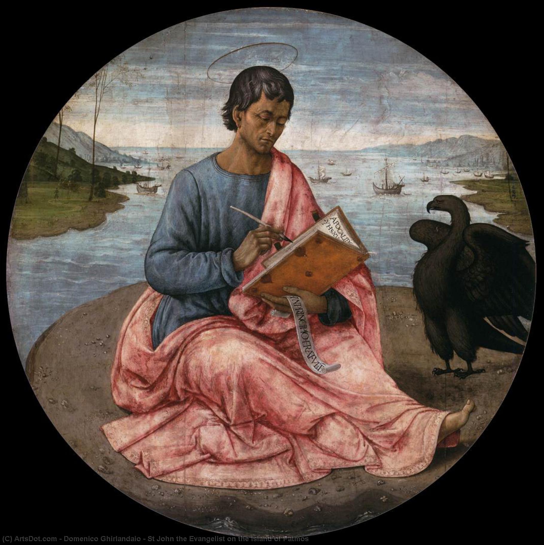 Wikioo.org - The Encyclopedia of Fine Arts - Painting, Artwork by Domenico Ghirlandaio - St John the Evangelist on the Island of Patmos