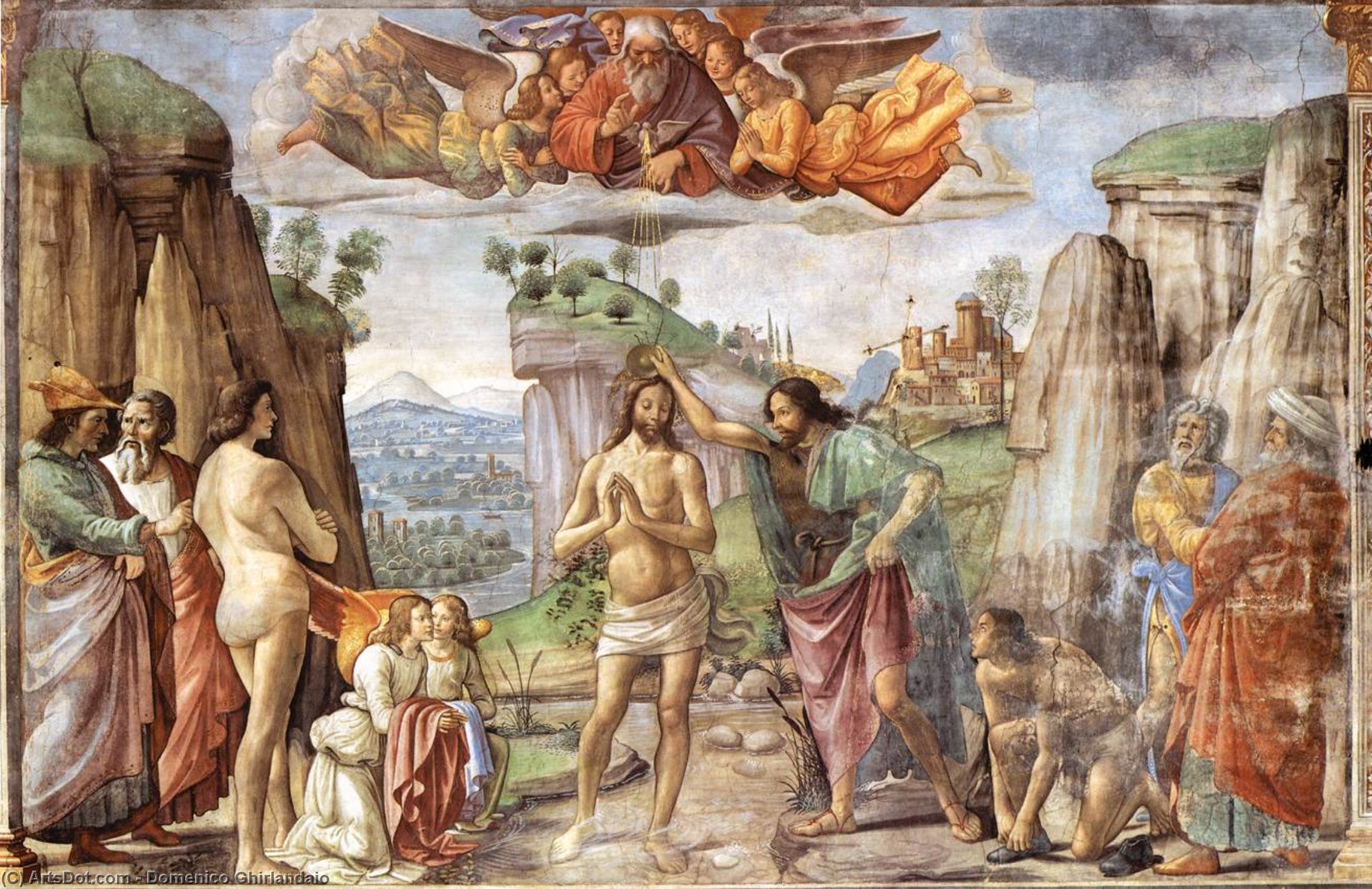 Wikioo.org - The Encyclopedia of Fine Arts - Painting, Artwork by Domenico Ghirlandaio - Baptism of Christ