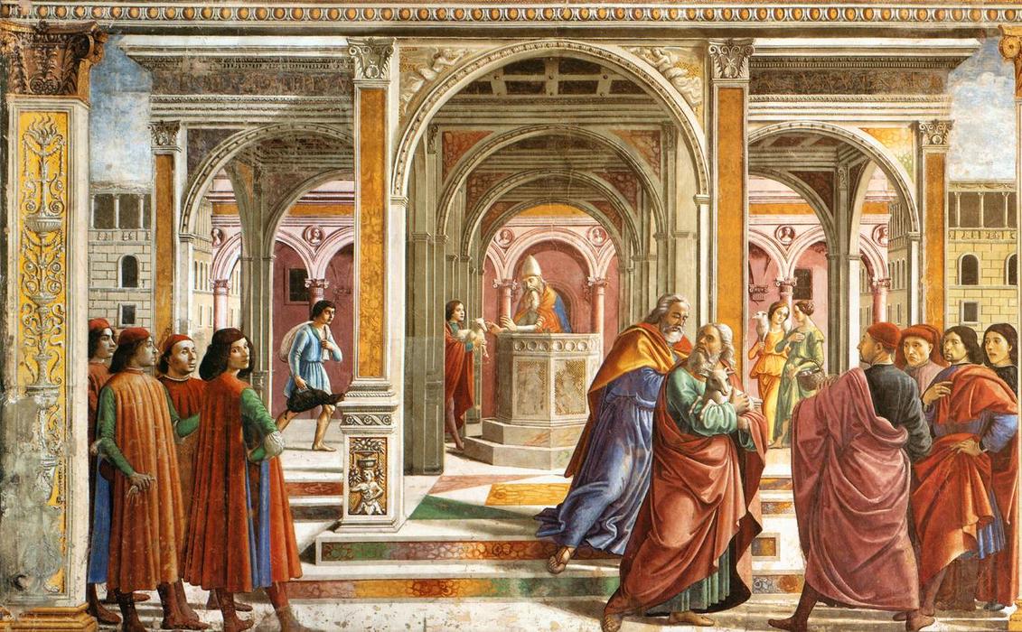 Wikioo.org - The Encyclopedia of Fine Arts - Painting, Artwork by Domenico Ghirlandaio - Expulsion of Joachim