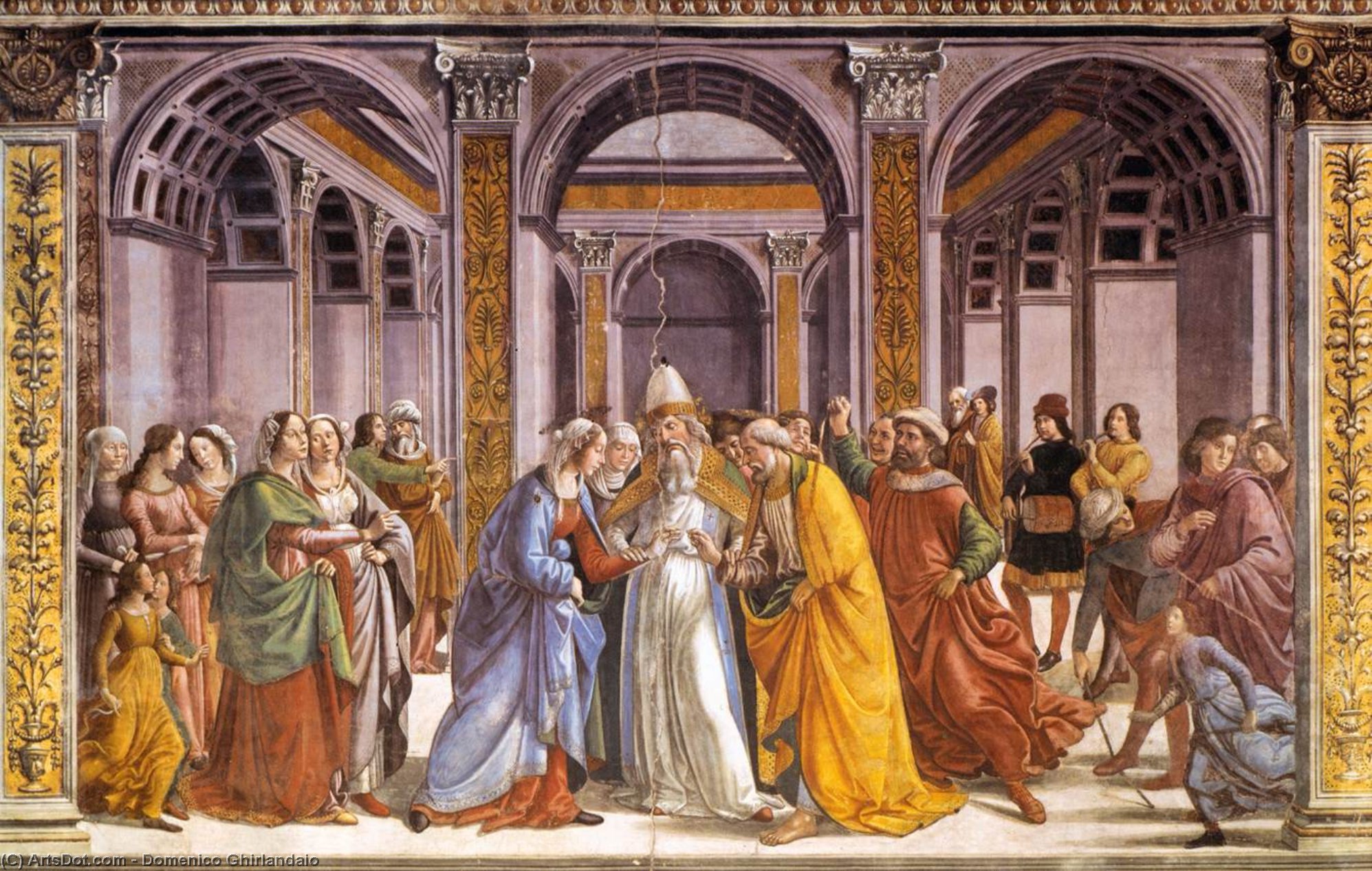 Wikioo.org – La Enciclopedia de las Bellas Artes - Pintura, Obras de arte de Domenico Ghirlandaio - matrimonio de maría