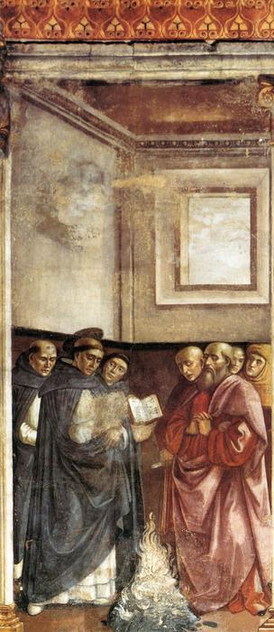 Wikioo.org – L'Encyclopédie des Beaux Arts - Peinture, Oeuvre de Domenico Ghirlandaio - St Dominic Brûler écrits hérétiques