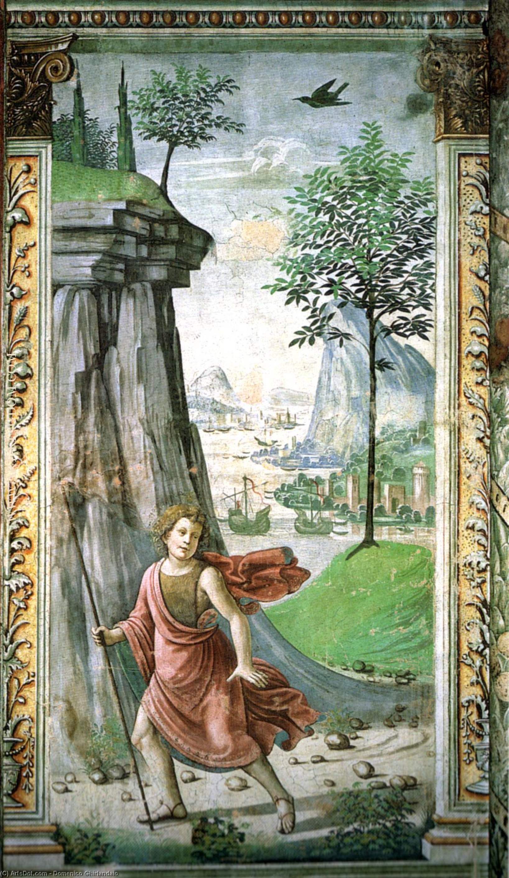 WikiOO.org – 美術百科全書 - 繪畫，作品 Domenico Ghirlandaio -  st.  约翰  的  浸礼者  在 沙漠